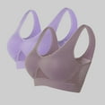 thumbnail image 2 of TTUHYWXI 2 PC Breathable Anti-Sagging Breasts Sports Bras for Women Cooling Comfort Wireless Plus Size Breathable Lift Up Air Bra (Dark Purple, M), 2 of 3
