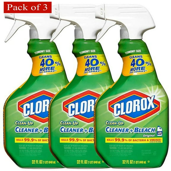 Clorox Clean-Up Bleach 32 fl oz Trigger Spray Bottle (Pack of 3)