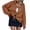 Brick red, variant on Women Tie Front Bow Puff Long Sleeve Cardigan Fall Loose Ribbed Knit Sweater Tops