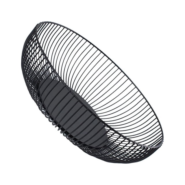 Moyic Frutero decorativo de Metal calado negro de moda, capacidad grande moderna y minimalista Almacenamiento y organización del hogar