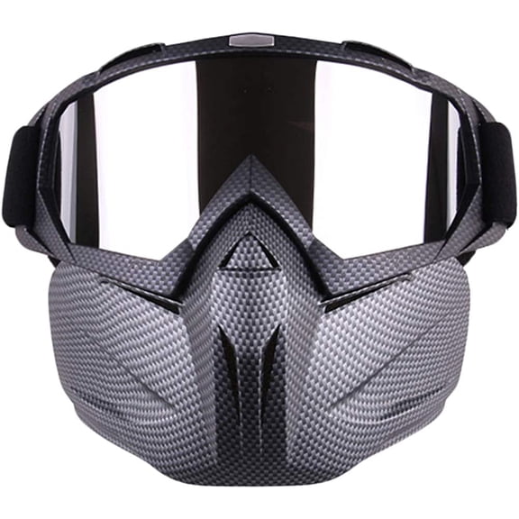 JELLOO Anti-Fog Windproof Motorcycle Goggles Detachable Full Face Mask for Riding Skiing Halloween Snowmobile