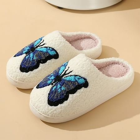 

Daznico Slippers for Women Couples Home Casual Comfortable Cotton Slippers for Men and Women Funny Printed Warm Cotton Slippers Womens Slippers House Slippers for Woman(Color:White Size:8.5)