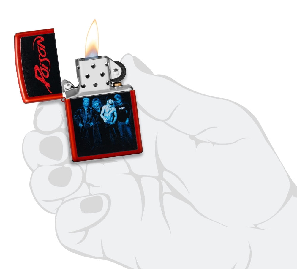 Zippo Poison Design Metallic Red Pocket Lighter