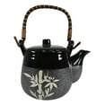 thumbnail image 3 of Charcoal Black Japanese Bamboo Grove Ceramic Tea Set Teapot And 4 Cups Drinkware, 3 of 6