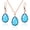 Rose,Aquamarine,Mar, variant on Linawe Citrine Crystal Gold Plated Jewelry Sets for Women, Imitation Diamond Pendant Necklace Set, Rhinestone Drop Dangle Earrings Set, Birthstone Cubic Zirconia Matching Wedding Jewelry Set