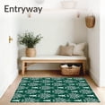 thumbnail image 3 of ODIKA 3'x5' Machine Washable Non-Slip Area Rug, Festive Pine Forest and Snowflake Mosaic Holiday High Traffic Rug with Pad, Green, 621291, 3 of 8