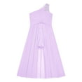 thumbnail image 4 of YONGHS Flower Girls One Shoulder Beaded Chiffon Bridesmaid Romper Dress Wedding Prom Party Gown Lavender 6, 4 of 6