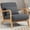 Grey, variant on Peispie Mid Century Modern Accent Chair with Solid Wood Frame, Breathable Cotton Linen Lounge Chair with Lumbar Pillow, Sturdy 350LBS Reading Armchair for Living Room, Beige