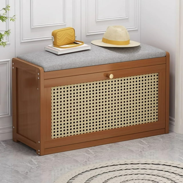 Organizer Entryway Shoe Bench with Storage,Bench Shoe Storage,Bench Rack Cushion Shoe Cabinet Storage Indoor for Bedroom, Hallway (Size:70 * 25 * 45cm,Color:B)