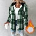 thumbnail image 3 of Gytharion Women's Sherpa Fleece Lined Jackets Fashion Casual Plaid Printed Button Down Hooded Coat Winter Soft Comfy Long Sleeve Warm Fuzzy Outerwear with Pockets, 3 of 6