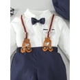 thumbnail image 2 of Baby Boy Long Sleeve Shirt And Overalls Set+Hat, 2 of 5