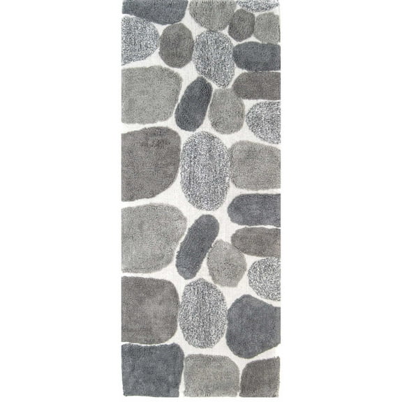 Chesapeake Pebbles Grey Bath Rug Runner (24"x60")