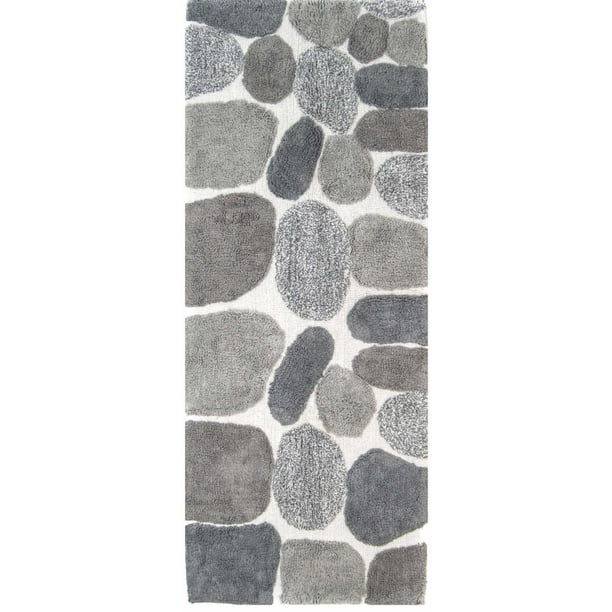 Chesapeake Pebbles Grey Bath Rug Runner (24"x60")