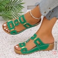thumbnail image 5 of IEMIEMIEM Women's Wedge Sandals Slip 2026 Summer Sandals with Metallic Accents Comfortable Dressy Platform Wedges Casual Daily Walking Green 8 Wide, 5 of 5