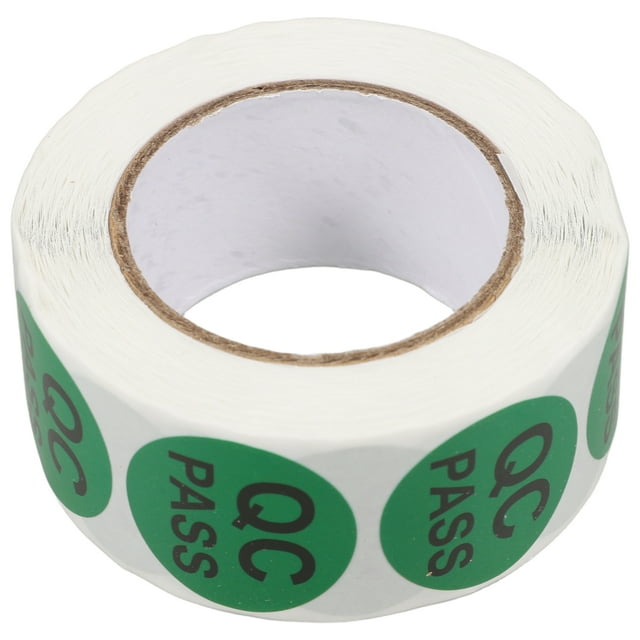 MOVTOTOP 1 Rouleau Étiquettes Rondes QC Pass Adhésives pour Fournitures et Accessoires d'Entrepôt