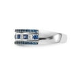 thumbnail image 3 of 14K White Gold Ring Band Wedding Diamond Round Blue &, 3 of 8