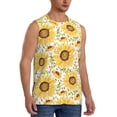thumbnail image 2 of Kdxio Watercolor With Sunflowers for Men's Muscle T-shirt,Sleeveless for Workout Running Athletic Gym Lounge Casual, 2 of 5