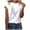 White, variant on Fesfesfes Workout Short Sleeve Tops for Women Fashion Women Short Sleeve T-Shirt Feather Print Casual Top Tee Blouse Ladies T Shirts 8(L)