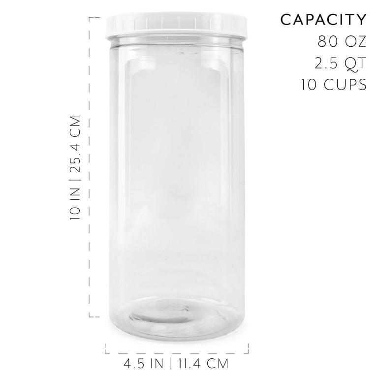 Bottle Tek 10 oz Clear Plastic Flask Container - with Aluminum Lid - 3 1/4  x 1 3/4 x 6 1/4 - 100 count box