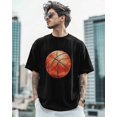 thumbnail image 3 of Men's T-Shirt Watercolor Basketball Sport Short Sleeve Casual Tee Classic Crew Neck T-Shirt for Men, L, 3 of 7