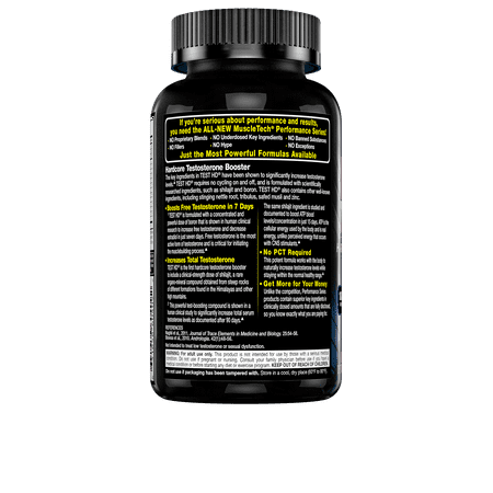 Test HD Hardcore Testosterone Booster for Men, Dual-Action Muscle Building and Thermogenic Formula, 90 Capsules