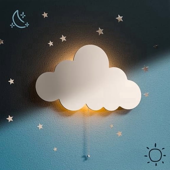 Floating Cloud Wall Lamp for Baby Nursery | Cute Floating Cloud Lamp for Kids Bedroom | Battery-Operated Hanging Night Lights for Bedroom