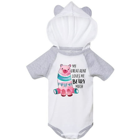 

Inktastic My Great Aunt Loves Me Beary Much with Cute Bear Gift Baby Boy or Baby Girl Bodysuit