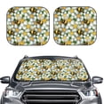 thumbnail image 6 of Lsque Bees and Flower 2 PCS Windshield Sun Shade | CarFoldable Window Covers | Car Accessories Reflect UV for Universal Cars SUV Truck | Medium, 6 of 7