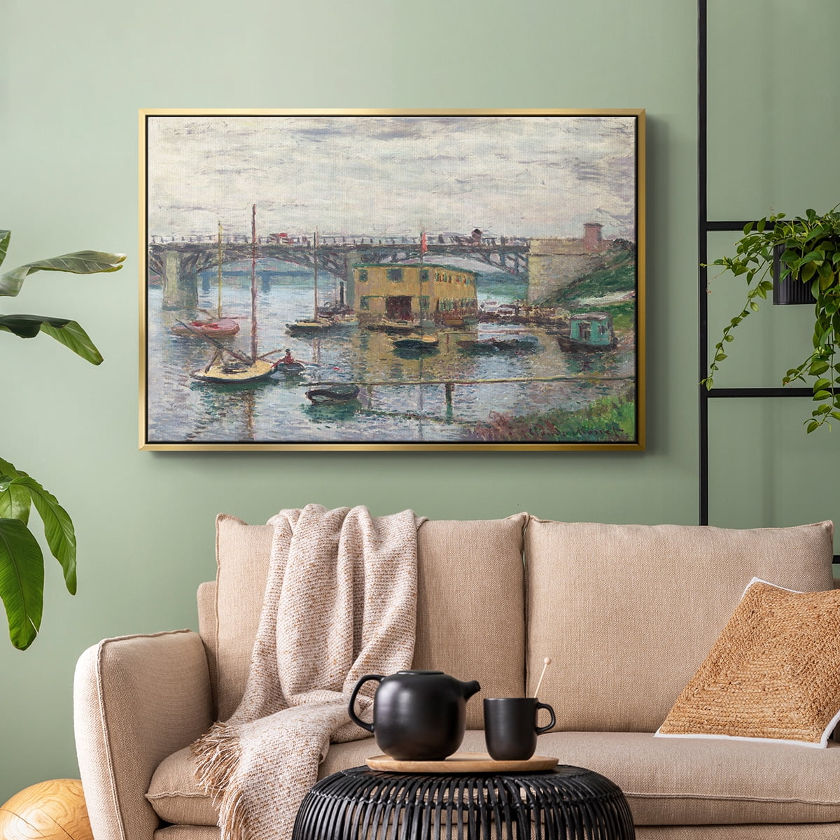 Vintage Landscape-CLV By Wexford Home Framed in Gold Wood Gallery Wrapped Canvas 27 in. x 41 in.