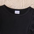 thumbnail image 5 of kaprioy Toddler Girl Clothes Toddler Baby Girl Fall Winter Outfit 9 12 18 24 Months 2T 3T 4T Round Neck Long Sleeve Knit Ribbed Sweatshirt Shirt Tops Plaid Belt Skirt 2 Pcs Clothes Set, 5 of 6
