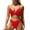 Red, variant on WERYOUNG Women High Waisted Bikini Sexy Push Up 2PCS Swimsuits Vintage Swimwear Retro Ruched Print Bikini Set Tankini Summer Tropical Brazilian Vacation Beachwear Stylish Black S