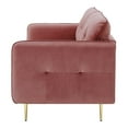 thumbnail image 3 of Tufted Sofa, Velvet, Pink, Modern Contemporary Urban Design, Living Lounge Room Hotel Lobby Hospitality, 3 of 10
