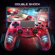 CHENGDAO Wireless Controller for P4/Slim/Pro/PC, 6-Axis Sensor, Dual Vibration, Red Universe