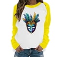 thumbnail image 2 of Craaazy Women's Long-Sleeve Loose Pullover Tops- Casual Mardi Gras Printed Crewneck Sweatshirts Gifts, 2 of 6