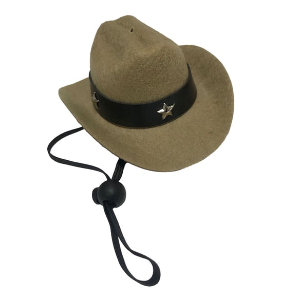 Sombrero de vaquero para perro, disfraz para mascota, accesorios para disfraz, tocado divertido, sombrero de vaquero del oeste Caqui