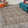 thumbnail image 2 of Modern Decorative Rug, Colorful Abstract Pipe Look Lines Ethnic Tribal Motifs Bohemian Cultural, Quality Carpet for Bedroom Dorm and Living Room, 6 Sizes, Brown Grey Pale Salmon, by Ambesonne, 2 of 4