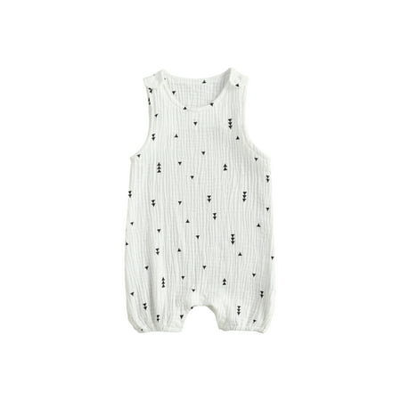 

jaweiw Newborn Baby Sleeveless Cactus Print Romper for Kids Children Boys Girls Pajamas Cotton One-Piece Suit