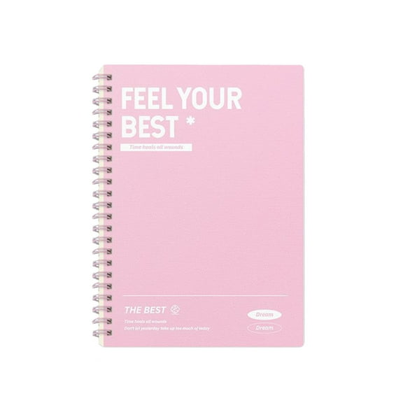 YIMWNYI A5 Horizontal Thickened Coil Notebook Colorful Plastic Cover Quality Writing Paper 9mm Grids 60 Sheets, Portable Notebook for Notes and Sketches, Durable Design, Ideal for Professionals