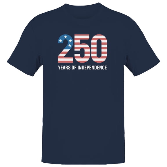 Smartprints 250 Years of Independence USA Men's T-shirt, Navy, S