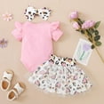 thumbnail image 5 of URMAGIC Infant Baby Skirt Set Leopard Print 3Pcs/set Romper+Tutu Skirt+Headband 0-18 Months, 5 of 11