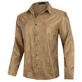 thumbnail image 2 of AZoiNM Men's Print Patchwork Casual Shirt Slim Fit Long Sleeve No Pocket, 2 of 10