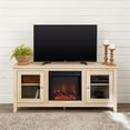 thumbnail image 4 of 58" MDF Traditional Electric Fireplace TV Stand - White Oak, 4 of 9