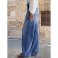 thumbnail image 5 of Wide Leg Denim Jeans, High Waisted, Vintage Wash, Relaxed Fit (US, Alpha, Small, Regular, Regular, Light Blue), 5 of 5