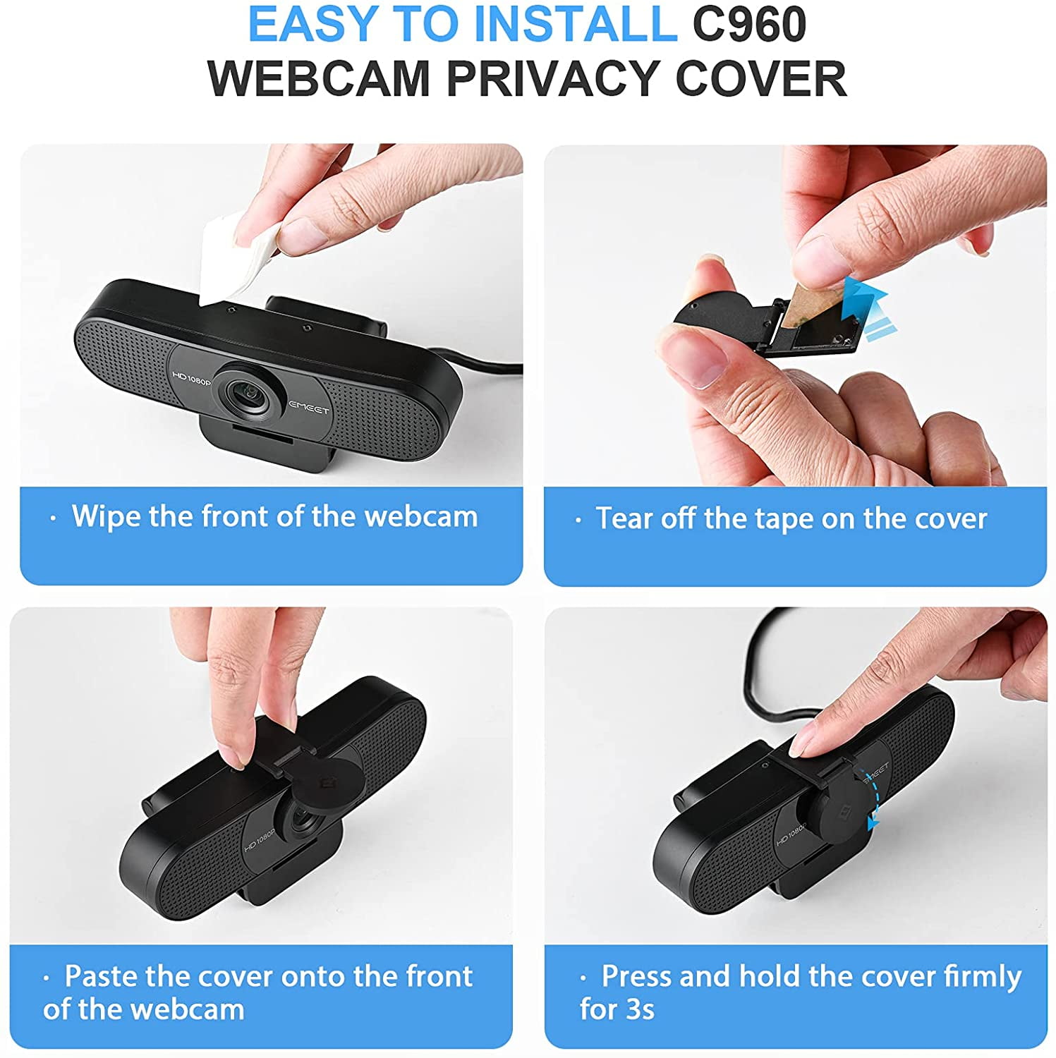  1080P Webcam with Microphone, C960 Web Camera, 2 Mics Streaming  Webcam, 90°View Computer Camera, Plug and Play USB Webcam for Online  Calling/Conferencing, Zoom/Skype/Facetime/, Laptop/Desktop :  Electronics