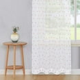 thumbnail image 6 of Sheer Curtains 95" Long for Living Room, Soft Voile Textured Jacquard Sheer Window Curtains Embroidered with Pom Pom Design, 52 x 95 Inch, 2 Panels, Pink Pompoms, 6 of 9