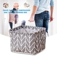 thumbnail image 4 of BESEW7 Foldable Storage Bins with Handles, Cotton Linen Laundry Basket for Closet Bathroom Organizers, Pantry Toy Drawer Organizer Shelf Boxes Gray Arrow, 4 of 8