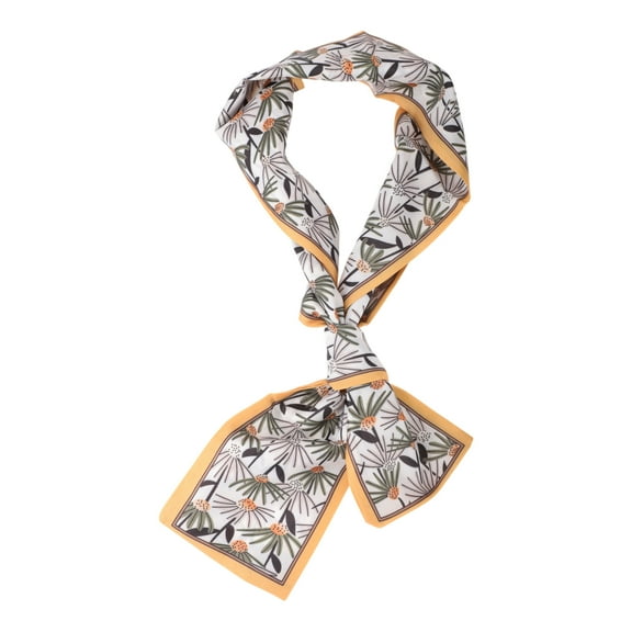 Unique Bargains 1 Pc Headband Flower Satin Hairband for Women Yellow Coffee Color