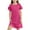 Hot Pink, variant on Loopsun 5-15 Years Big Girls Short Sleeve Round Neck Ruffled with Pockets Casual Dress Red, 11-12 Years