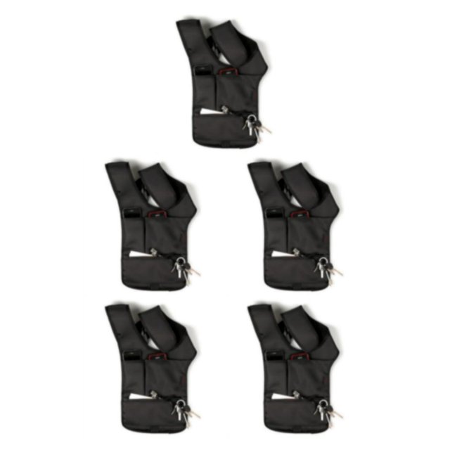Transemion Security Bag With Double-bag Shoulder Bag For Easy To Clean black 5Set