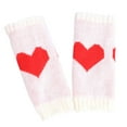 thumbnail image 2 of Women'S Solid Color Heart Pattern Missing Half Finger Warm Knit Gloves, 2 of 4